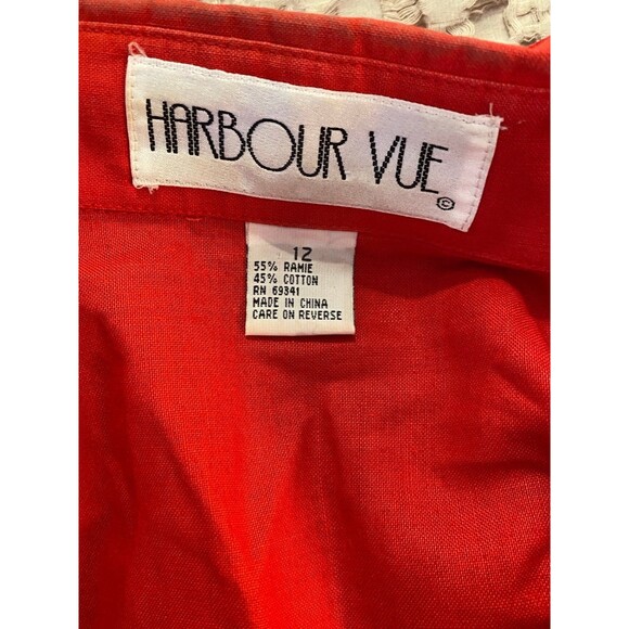 Vintage Harbour Vue Blouse 1980's Gemstone Jeweled Button Up Shirt Size 12 Top - Picture 9 of 12